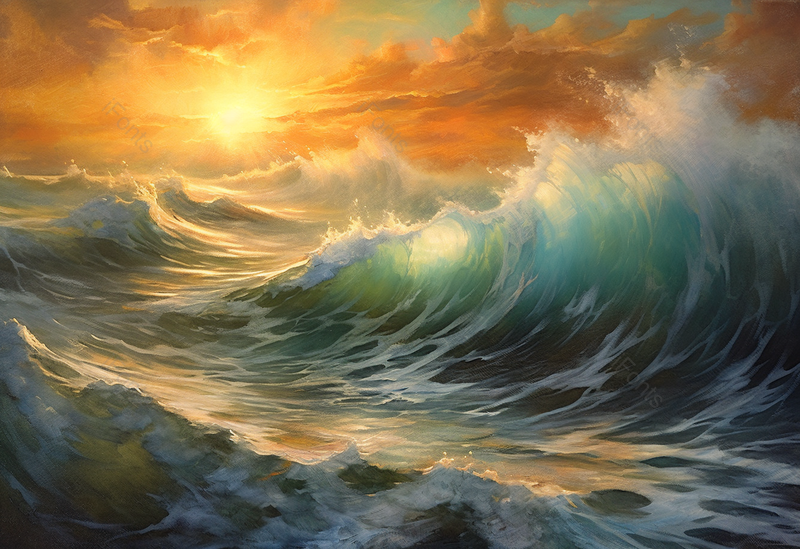 暴风雨中的海浪油画背景,插画/手绘图,插画/手绘图库,插画/手绘图下载,插画/手绘